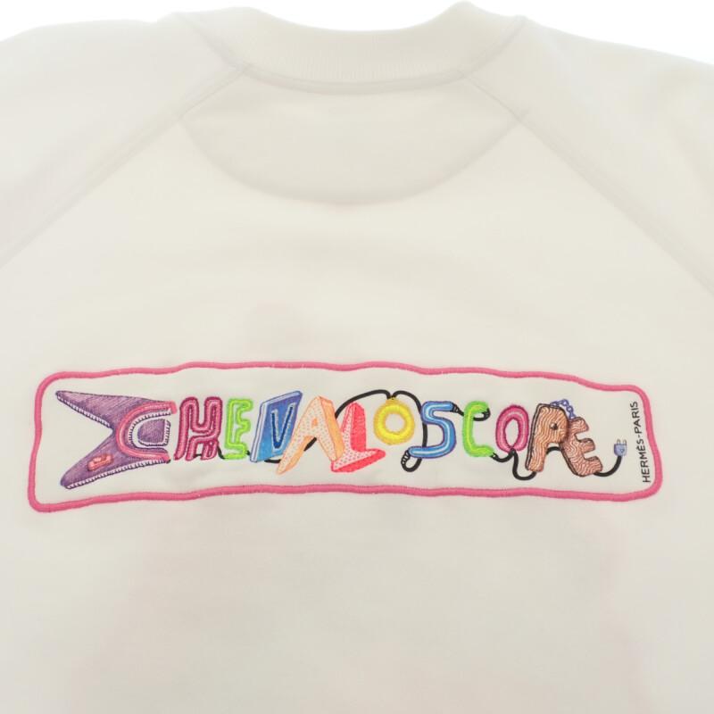 HERMES  3E4626DA 36  Sweat White/neon Cotton Mens