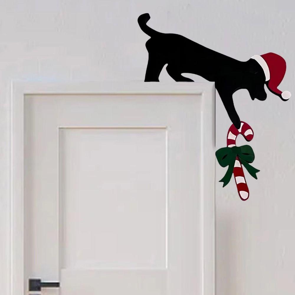 Cat/Dog Shaped Christmas Door Corner Creative Christmas Decoration  Home Ornament
