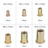 150pcs Rivet Rivet Combination Kit Rivet Nut Tool Kit Steel Yellow Galvanized Thread Rivet Nut Insert Kit M3 / M4 / M5 / M6 / M8