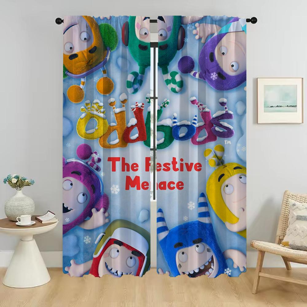 Kitchen Curtains 2 Pieces Oddbodes Modern Living Room Curtains for Camera Partition Window Curtain Halloween Decoration Shades