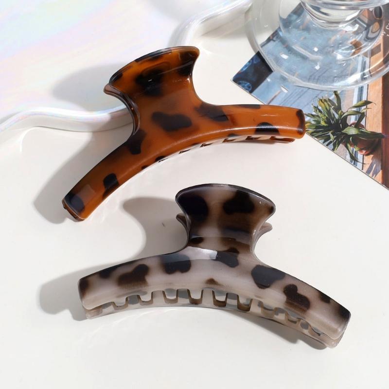 Comfortable Leopard Pattern Hair Claw Strong Barrette For Daily Use Hair Claw Clip For Office Women Everyday Outfit