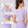 Dynamic Women's Short Sleeve Yoga Training Top with Built-in Bra