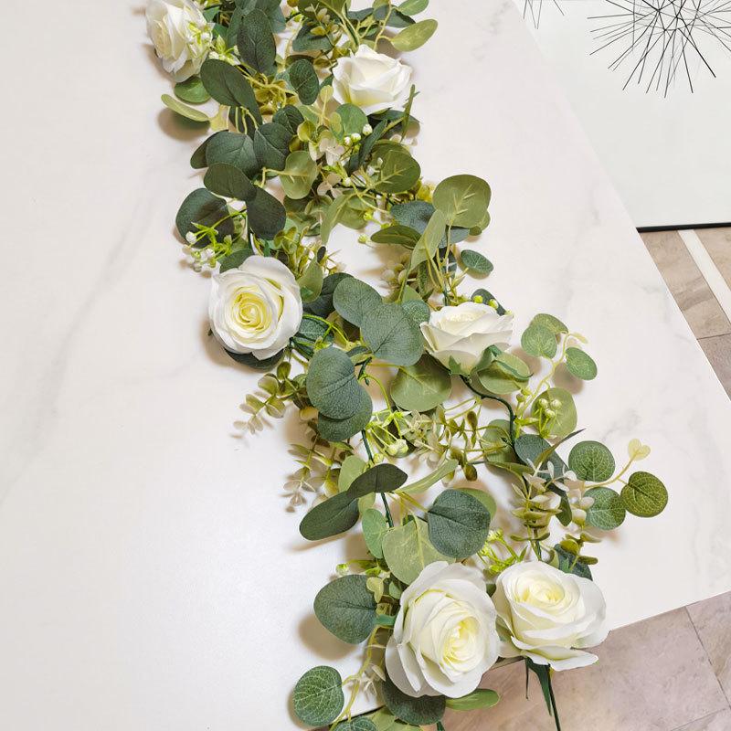 Eucalyptus & Rose Decorative Artificial Flower Vine for Home