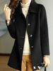 Korean Style High-End Autumn Winter New Maxi Fit Slim Stand Collar Doll Collar Wool Coat for Women