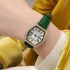 Wine Barrel Fashion Watch Female Student Simple Roman Scale Diamond-Encrusted Women'S Watch Temperament