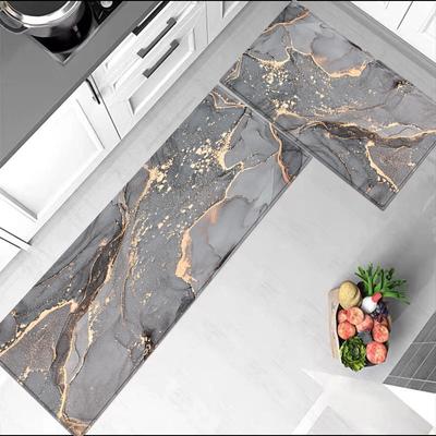Abstract Print Kitchen Rugs For Floor Soft Bedroom Bedside Mat Bathhroom Mat Set Sponge Absorbent