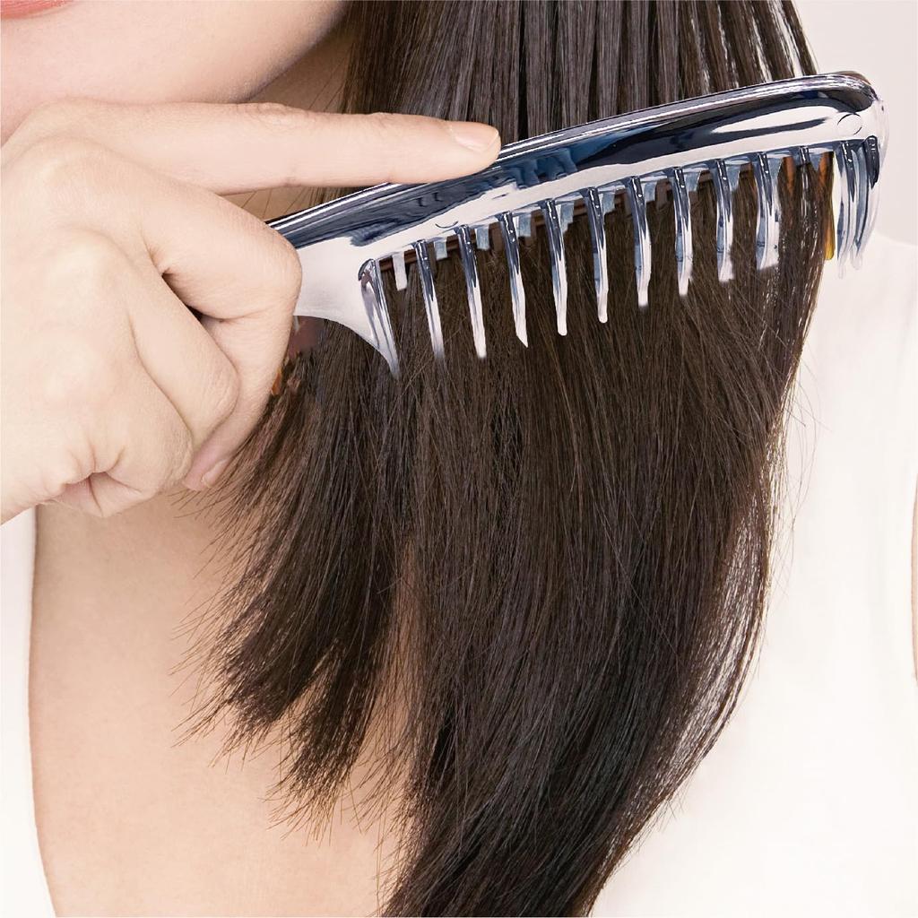 Shobido Shobido Flat Hair Detangle Comb SPV71456 Static Electricity Removal Brush Chrome Plated Hair Brush