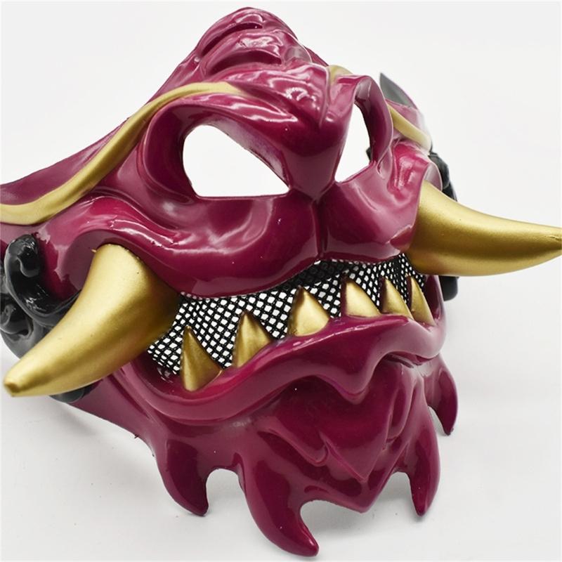 Masquerade Mask Halloween Costume Mask Half Face Mask Japanese Mask Party Mask Devil Samurais Mask Carnivals Mask