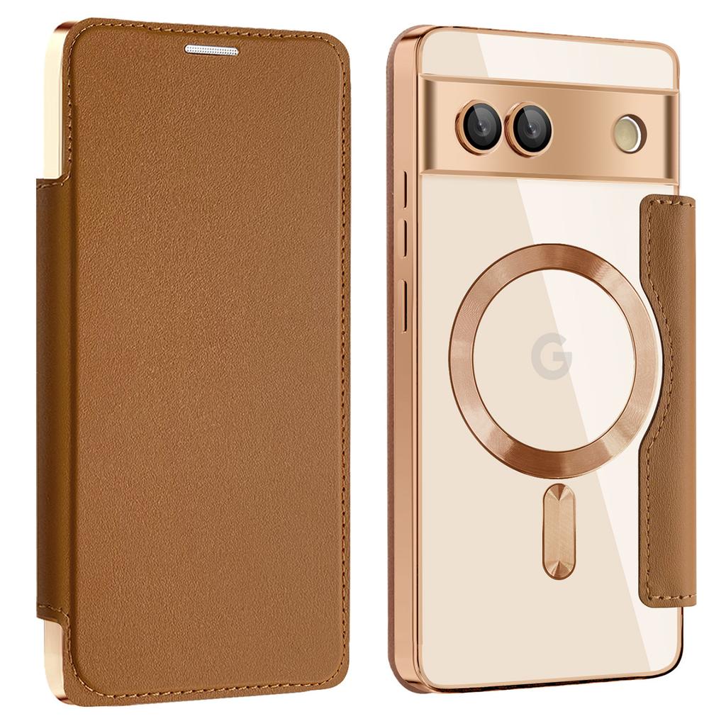 For Google Pixel 7a Magnetic Case Card Holder Leather Phone Cover