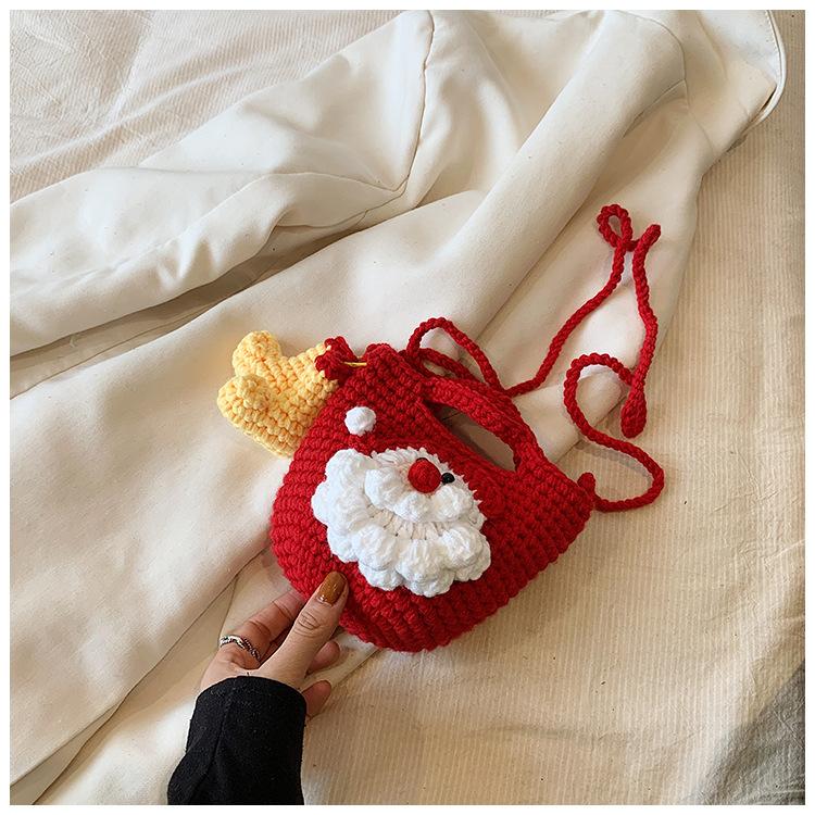 Рождественская вязаная вручную шерстяная сумка-мессенджер 2025 Новая маленькая женская — фото 14