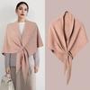 Women Knitted Shawl Wrap Striped Print Cardigan Cape Wool Cashmere Scarf Comfortable Ladies Accessory