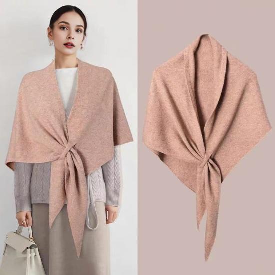 Women Knitted Shawl Wrap Striped Print Cardigan Cape Wool Cashmere Scarf Comfortable Ladies Accessory