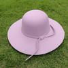 Female Hat French Retro Bowler Hat Women Wide-brimmed Wavy Fedora Hat Autumn and Winter Bow Hat Hat Adult Children Hat