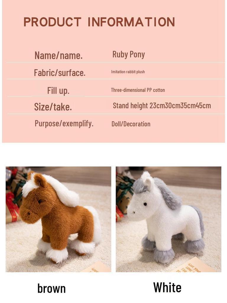 Adorable Pony Plush Doll - Year of the Horse Mascot Gift
