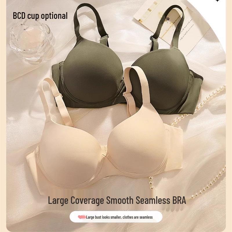 Übergröße Nahtloser Leichter Lift Bügel-BH - Vollschale, Seitliche Push-Funktion für kleineren Look