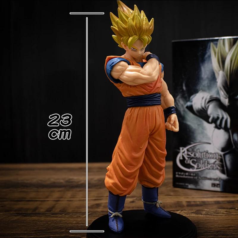 Bandai Dragon Ball 22cm Son Goku Vegeta Figure Super Saiyan Figure Anime Collectible Figurines for Kids DBZ Action Figure Model