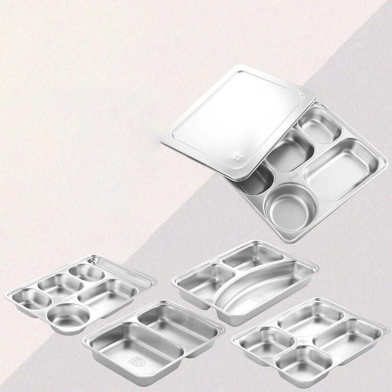 Chulu 201 Nerezový obdélníkový talíř s přihrádkami