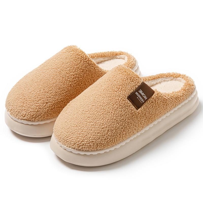 Cotton slippers autumn and winter new couples wear home high elastic thick bottom velvet thermal slippers