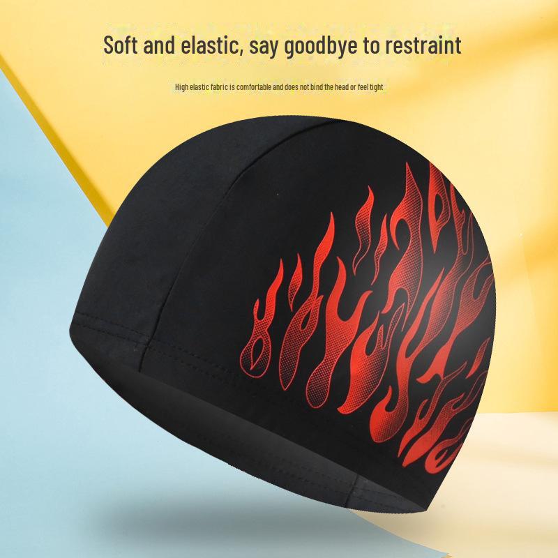 Nylon Swimming Cap for Men: Soft, Comfortable, Ear-Protecting, Non-Binding, Flame-Designed.