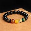 Obsidian Five Gods of Wealth Cinnabar Bracelet for Women - Year of the Snake Style