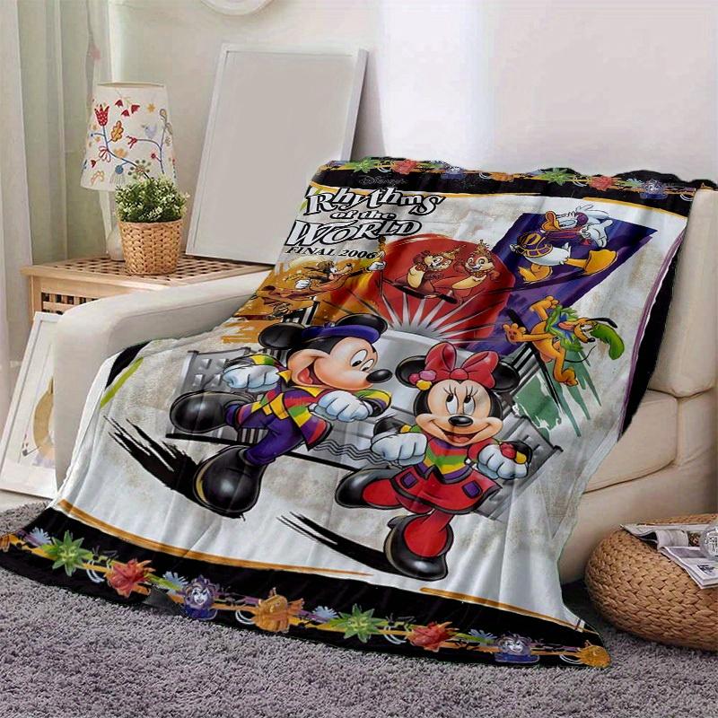 1pc, Disney Mickey and Minnie Home Decor Blanket- Perfect as a Cozy Sofa Throw, Outdoor Blanket, or Gift, Flannel Coverlet, Ideal for Bedrooms