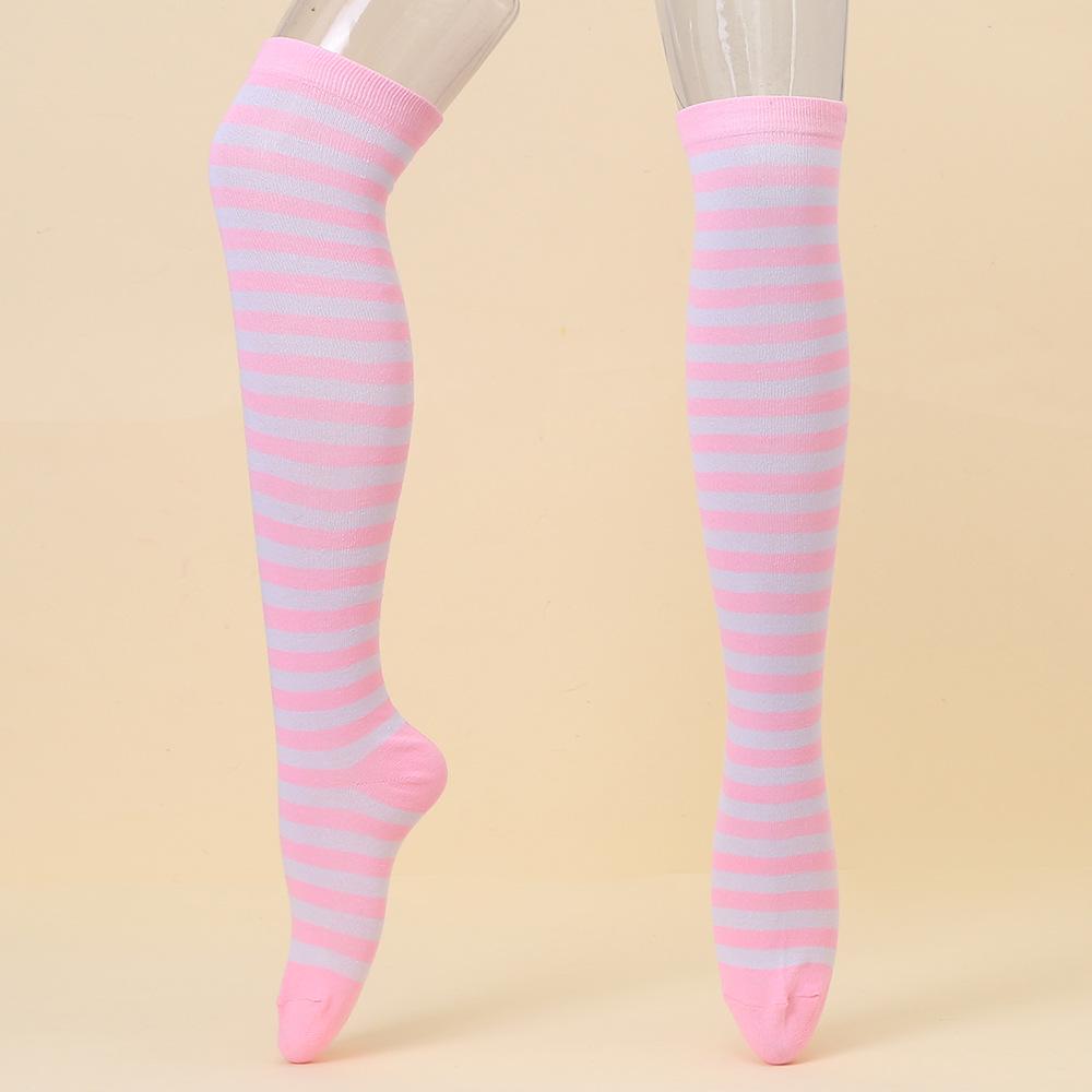 European & American Halloween Christmas Striped Over-the-Knee Socks for Women's Cosplay