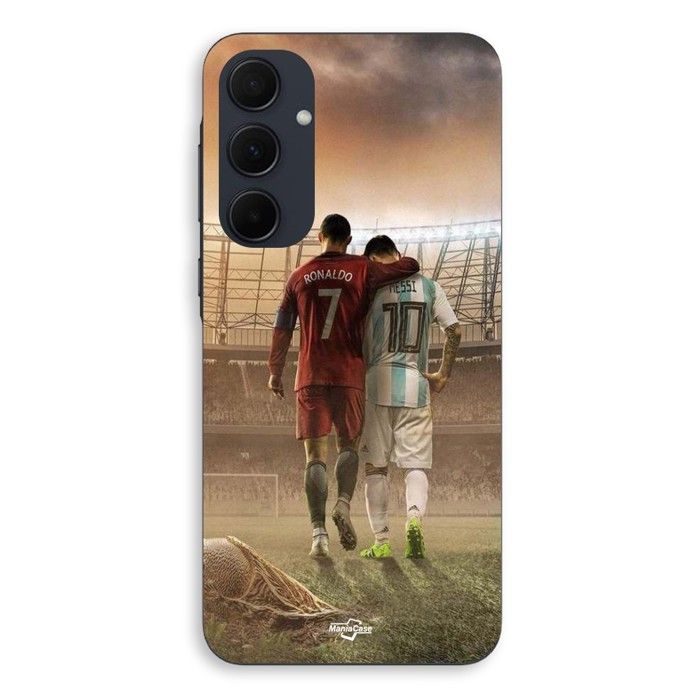 Coque de téléphone - MANIACASE - Samsung galaxy A55 - Silicone - Souple - Cristiano Ronaldo Messi Goat