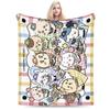 Chiikawa Catoon Flannel Blanket Grabber Kawaii Customized Throw Blankets for  Sofa Bedding Lounge 125*100cm Bedspread