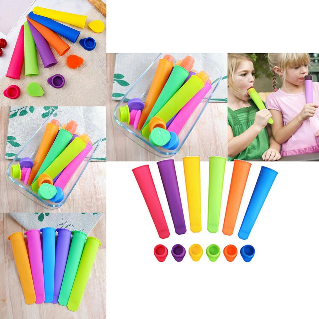 Vibrant Silicone Push Up Frozen Stick Molds For Healthy Ice Cream And Yogurt Pops