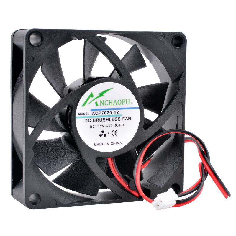 

ACP7020 7cm 70mm fan 70x70x20mm DC12V 24V 2pin Cooling fan for chassis CPU power supply 12V Sleeve чёрный
