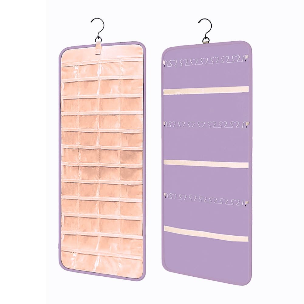 

[unomarl] Accessory Storage Wall Pocket, Transparent, Hanging, with Dividers, for Jewelry, Hair Accessories, Earrings, Necklaces, and Small Items