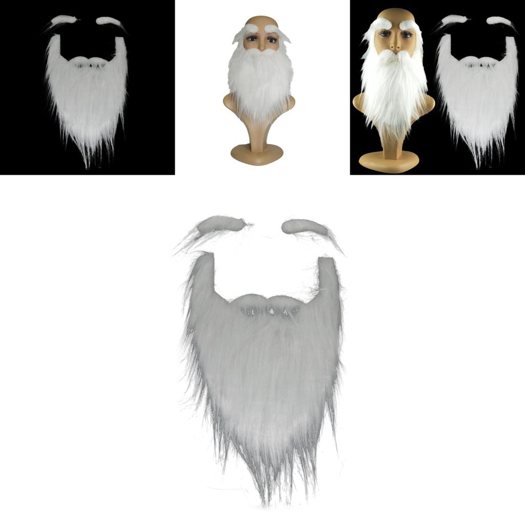 Christmas Santa Costume Accessories With White Faux Beard And Eyebrows For Holiday Party Decor