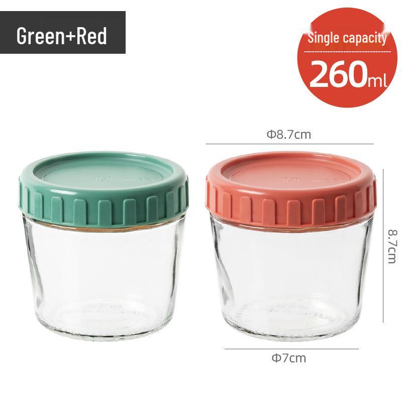 Glass Sealed Lid Container for Yogurt, Tea, Coffee, Dried Fruit, Honey, and Bird's Nest Portioning