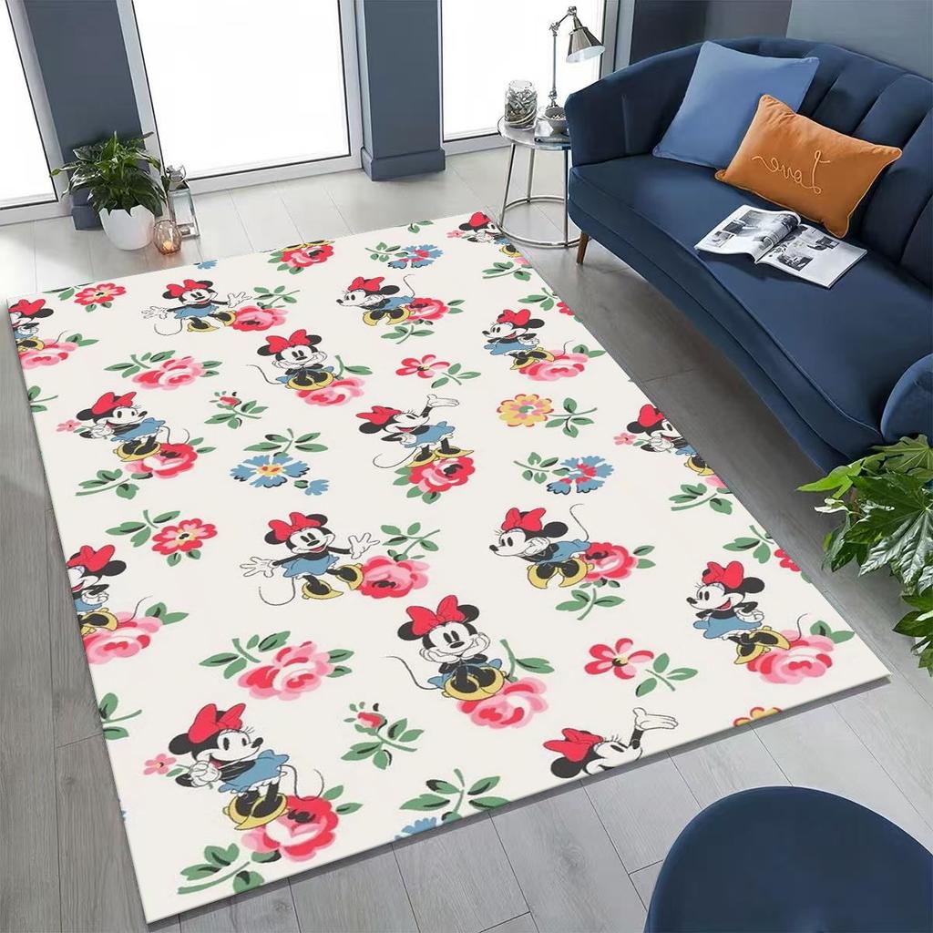 3D Tištěný Kreslený Koberec Minnie Mickey Mouse do Ložnice Obývacího Pokojí Pohovky Domu Rohožka Dekorace, Velký Dětský Protiskluzový Podlahový Koberec Dárek