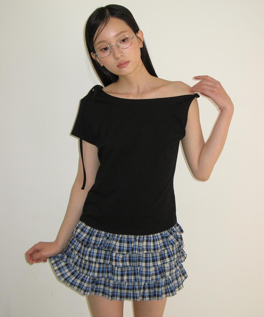 Ronron Check Cancan Pantskirt Blue