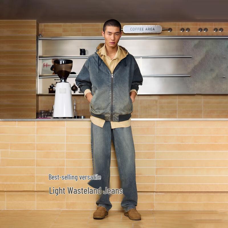 JACK&JONES Men's Tapered Multi-Pocket Washed Denim Jeans