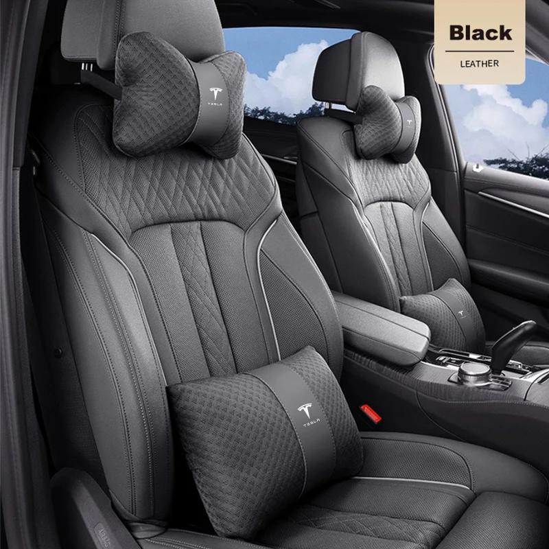Car Sticker 2025 Hot Car Memory Foam Neck Pillow Protection Lumbar Backrest Cushion For Tesla Model 3 Model S X Y Roadster Space