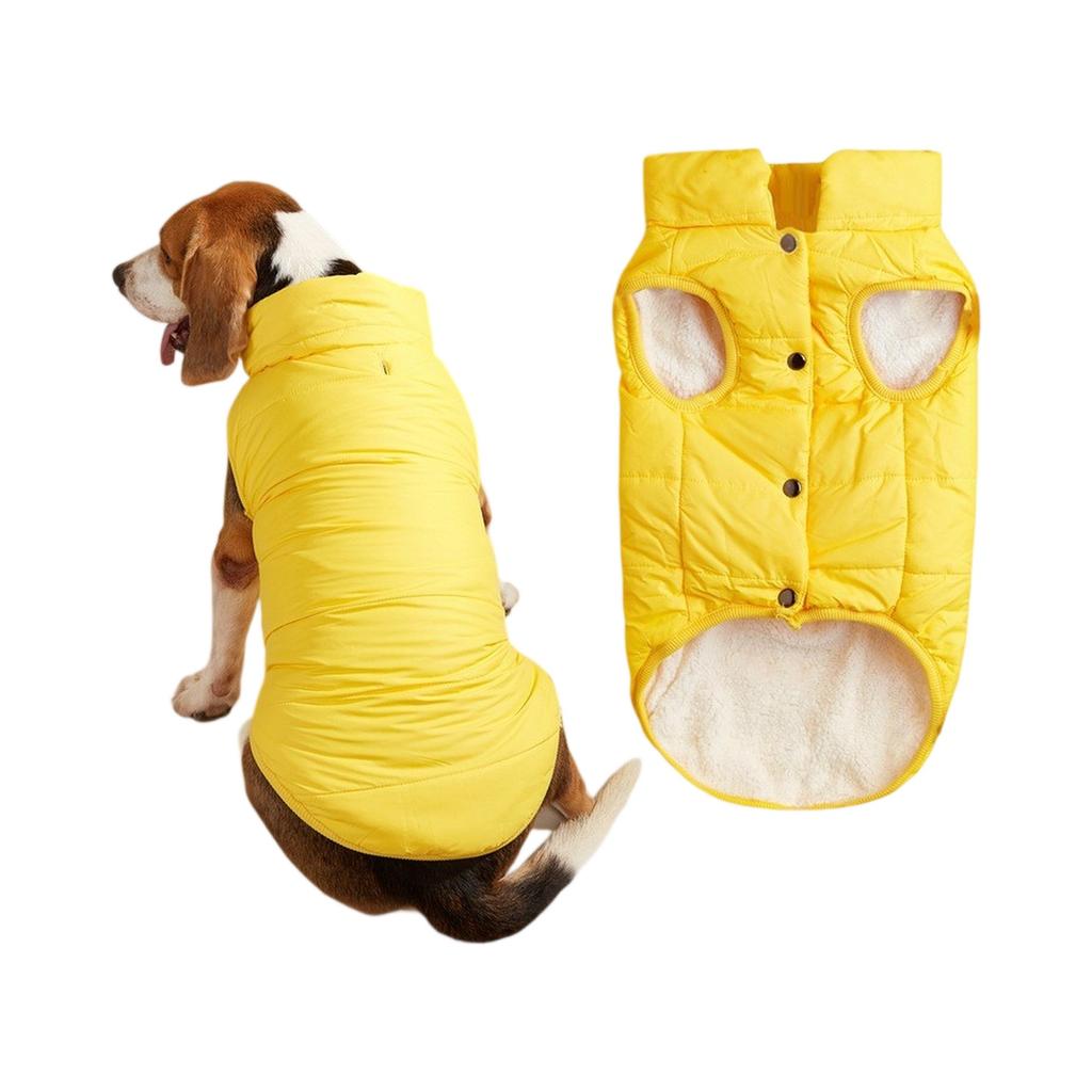 Button Winter Dog Vest With Integrated Keep Warm Fleece Back Zipper For Small Medium Dog