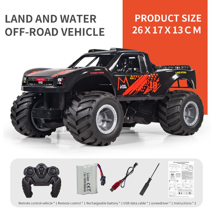 

2.4G Four-wheel Drive Remote Control Car Children Toy Car Electric Drift Racing Car Amphibious Remote Control Off-road Car