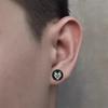 1 Pair Gothic Viking Rune Stud Earrings For Women/Men Stainless Steel Cubic Zirconia Rock Punk Piercing Jewelry