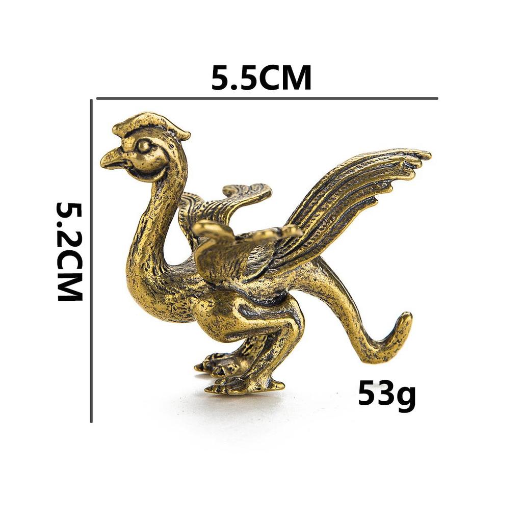Brass Four Mythical Beasts Ornaments: Azure Dragon, White Tiger, Vermilion Bird, Black Tortoise - Office Home Decor Craft Deskto