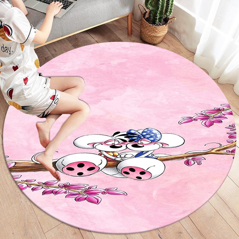 Diddl Round Area Rug,Carpet Rug for Living Room Bedroom Sofa Playroom Decor,Non-slip Floor Mat