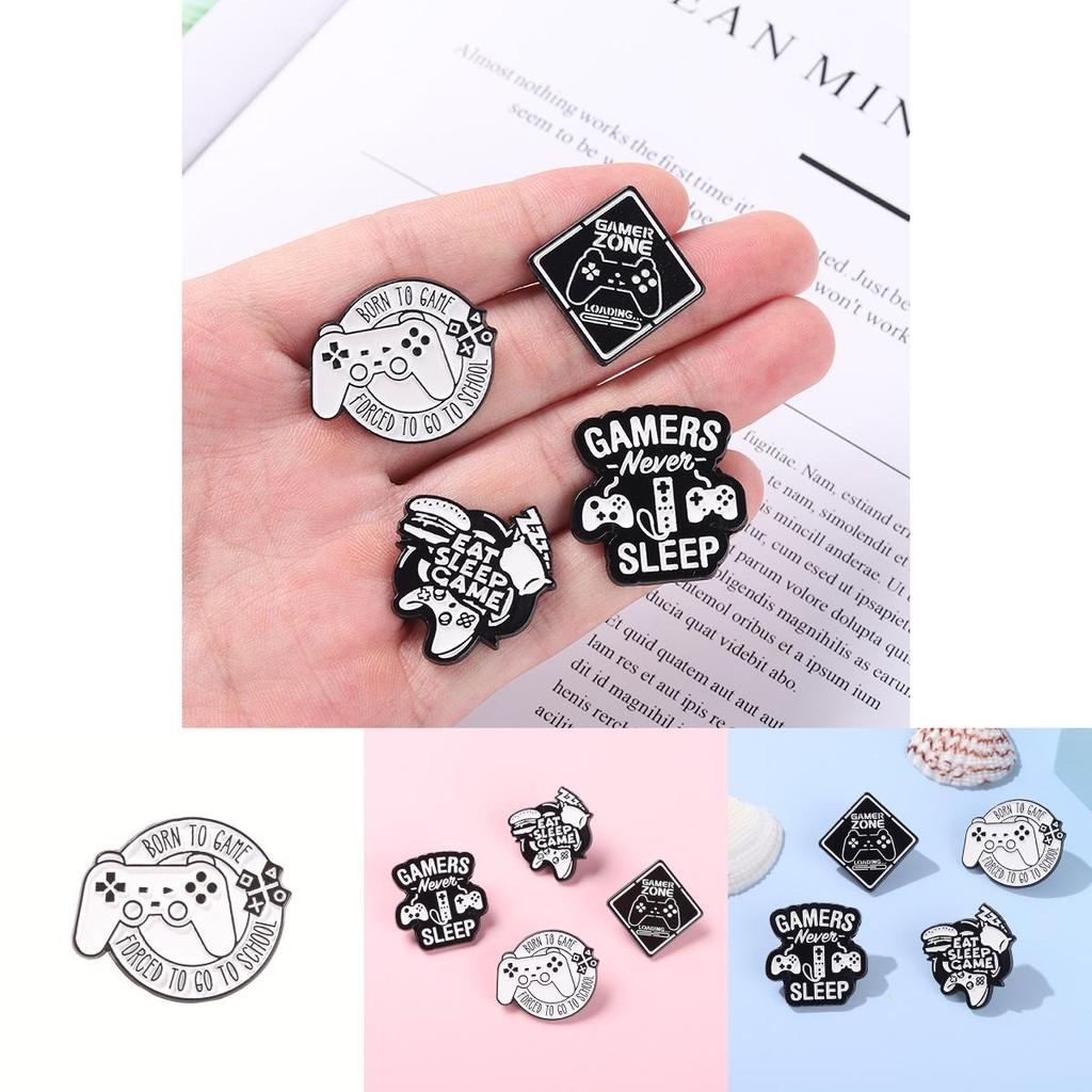 Unique Geometric Alloy Brooch Pin For Men And Women Fashion Accessory In Stylish Black And White Design