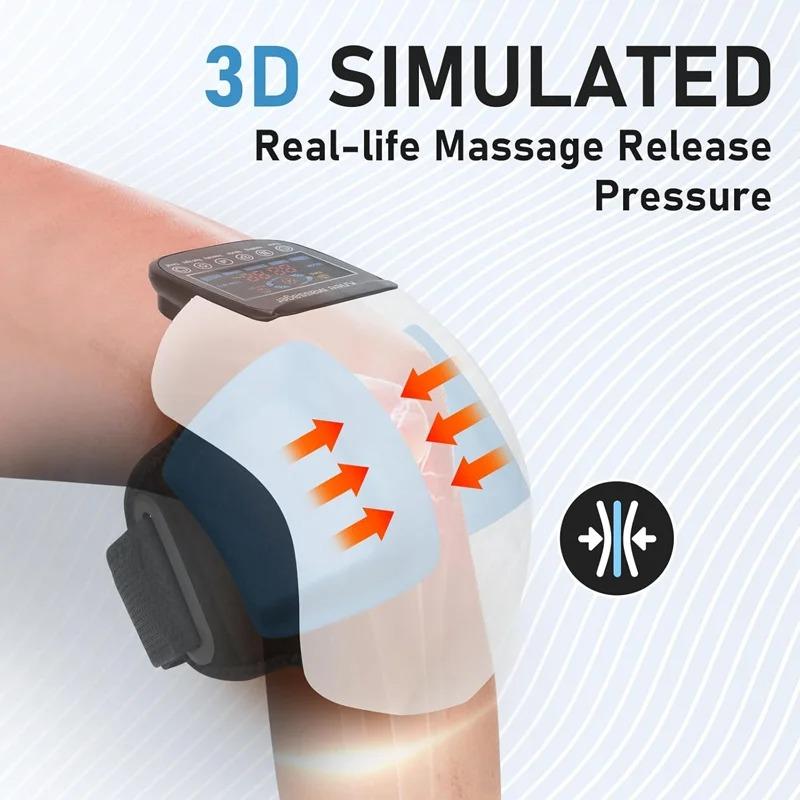 2026 New 3 In 1 Electric Knee Massager Portable Vibration Hot Compress Airbag Massage Machine Rechargeable High Frequency Knee Massager