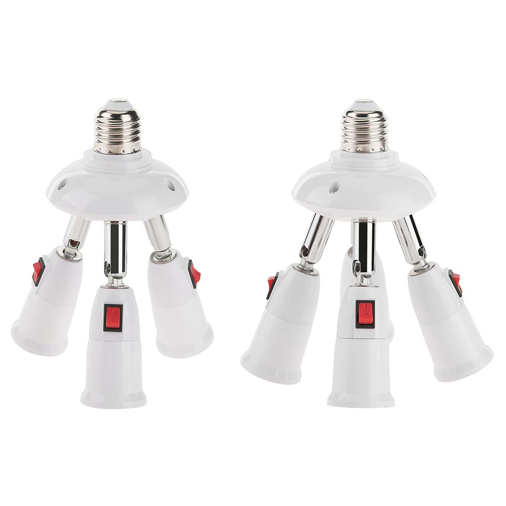 E27 Splitter 3/4 Heads Adapter Converter Socket LED Y Shape Light Lamp Bulb Splitter Adapter Converter Screw Lamp Base Holder