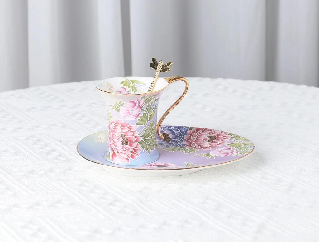 Luxury Ceramic Mug Saucer Retro Afternoon Tea Coffee Cup Saucer Sets Couple Cup Set Home Creative Drinkware Mugs New Home Gift