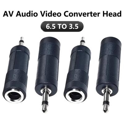 5/20PCS 6.35mm 6.5mm 1/4" Male To 3.5mm 1/8" Female Connector Jack Audio Terminal Plug Headphone Adapter Convertor Speaker