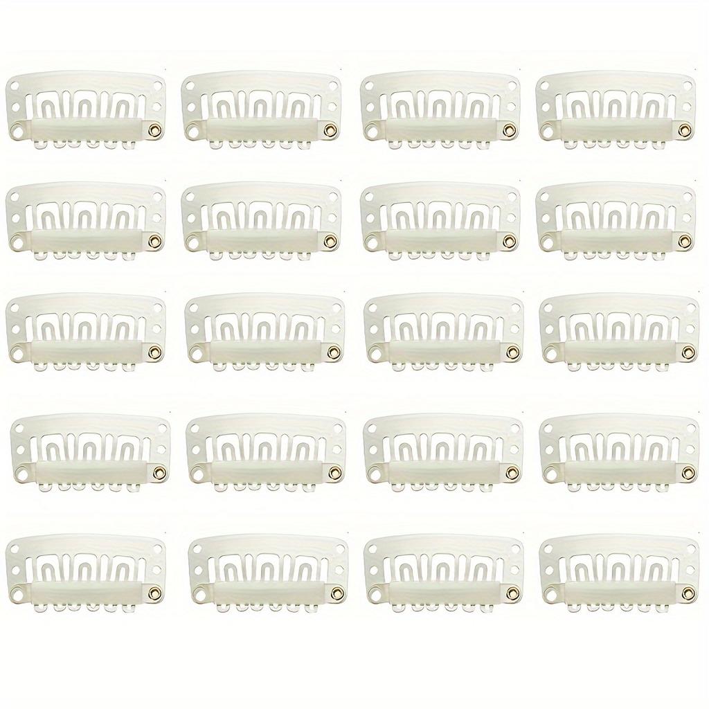 20/40pcs U Shaped Metal Clips With Soft Rubber Stainless Steel Material For Human Hair Snap Hairpin Extensions Metal Comb