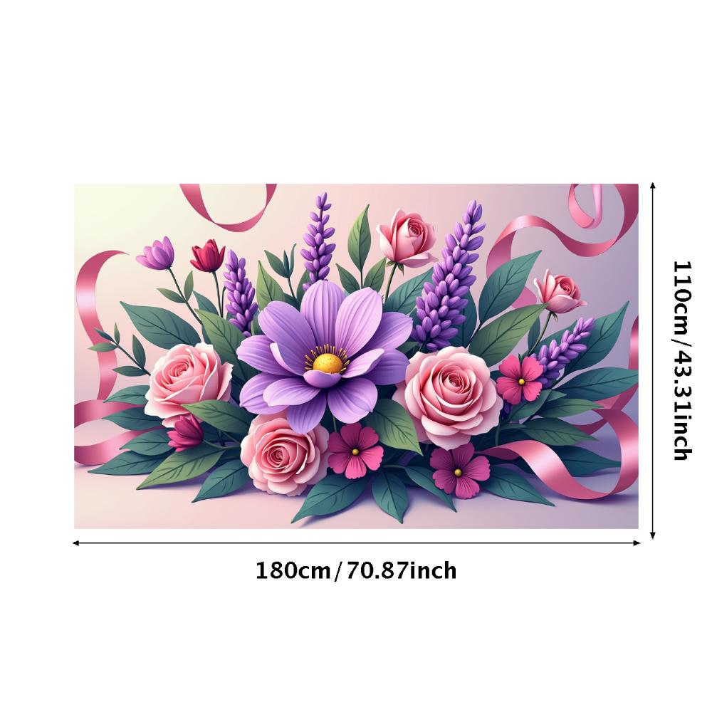 Peony Rose Flower Banner Backdrop Spring Outing Wedding Decor Photography Background Party Decoration Event Photo Shoot Supplies