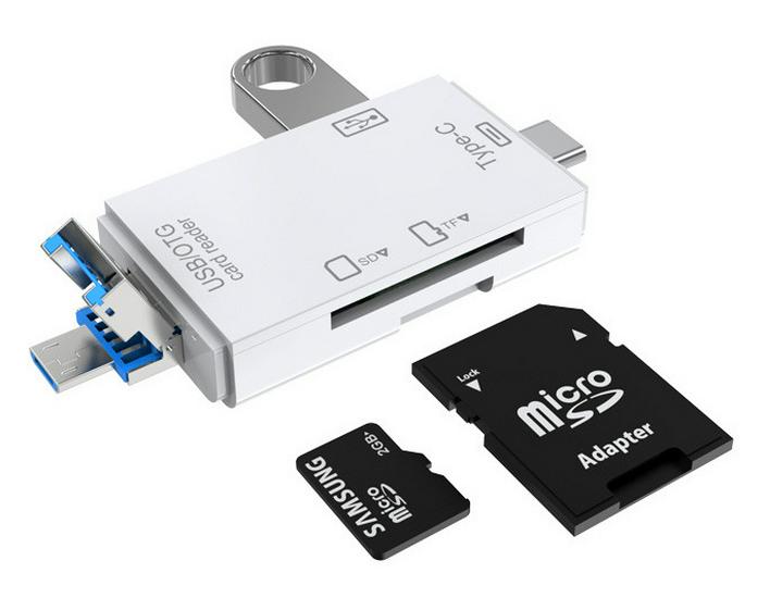

USB 3.0 Картридер Type-C для Android, Компьютера, OTG 2.0, SD/TF/USB, Шесть-в-одном Многофункциональный